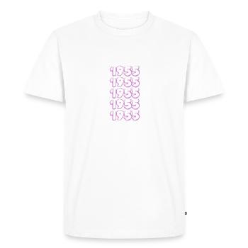 Born in 1955 - Men's Premium Organic T-Shirt - white - Front - Nico (187cm)