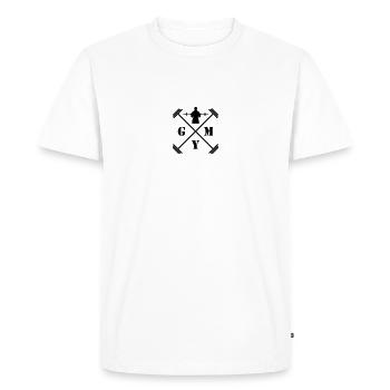 Gym - Men's Premium Organic T-Shirt - white - Front - Nico (187cm)