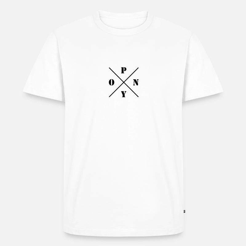 Pony Logo - Männer Premium Bio T-Shirt - Weiß