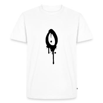 O graffiti anneau cercle chute Farbklex spray - T-shirt Premium bio Homme - blanc - Devant - Nico (187cm)