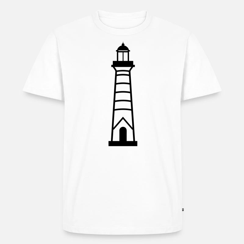 Leuchtturm - Männer Premium Bio T-Shirt - Weiß
