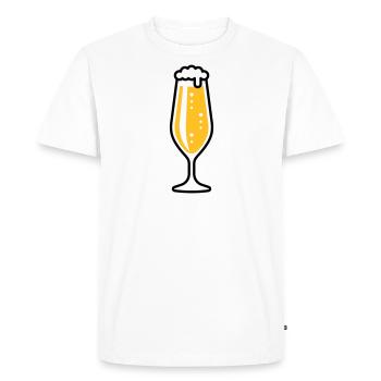 Pilsner Glass Slim (Bière / Pils / Bière Tulipe / 2C) - T-shirt Premium bio Homme - blanc - Devant - Nico (187cm)