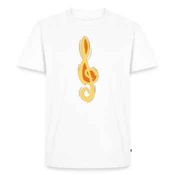 Touche de violon en sol, dessinée à la main. Musicien - T-shirt Premium bio Homme - blanc - Devant - Nico (187cm)