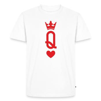 Queen of Cards - Men's Premium Organic T-Shirt - white - Front - Nico (187cm)
