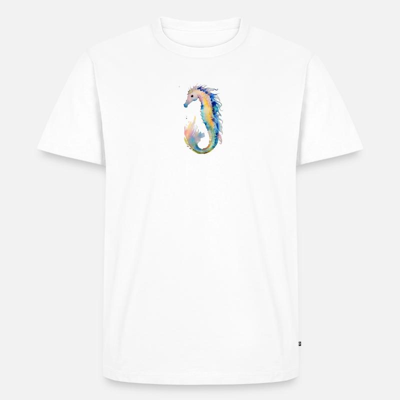 Seepferdchen - Männer Premium Bio T-Shirt - Weiß