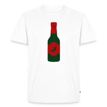Sauce piquante, sauce pimentée, Cuisine BBQ épicée, équipe - T-shirt Premium bio Homme - blanc - Devant - Nico (187cm)
