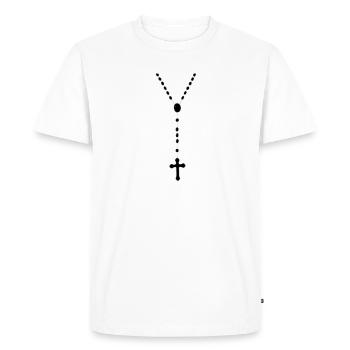 Rosary 01 - Men's Premium Organic T-Shirt - white - Front - Nico (187cm)