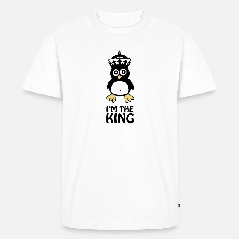 pingu_king2 - Männer Premium Bio T-Shirt - Weiß