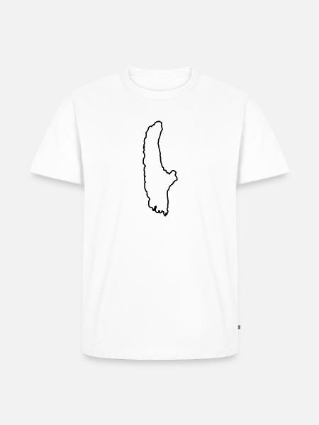 Ammersee Umriss - Männer Premium Bio T-Shirt - Weiß