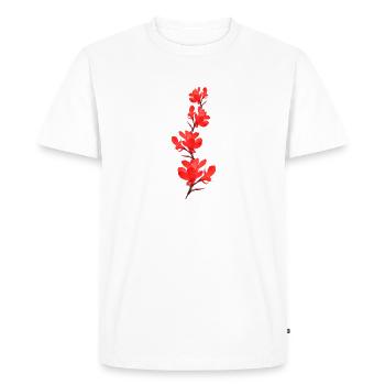 Tube de fleurs Fleurs rouges - T-shirt Premium bio Homme - blanc - Devant - Nico (187cm)