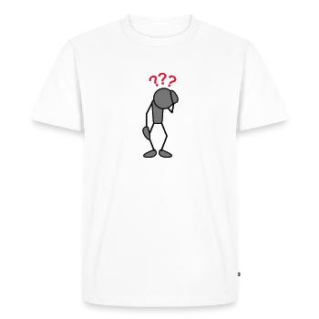 greyman_take_care_3c - Men's Premium Organic T-Shirt - white - Front - Nico (187cm)