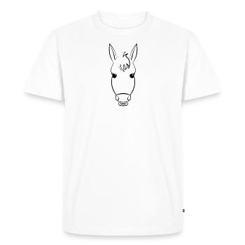 Grinning donkey shows its teeth - Men's Premium Organic T-Shirt - white - Front - Nico (187cm)