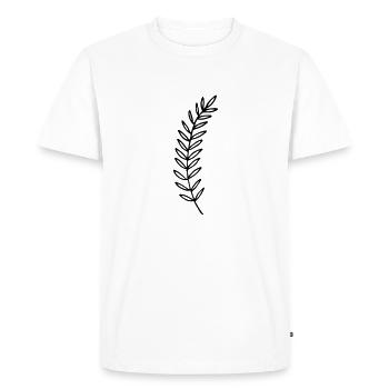 Branche branche feuille feuilles plante nature gui sapin - T-shirt Premium bio Homme - blanc - Devant - Nico (187cm)