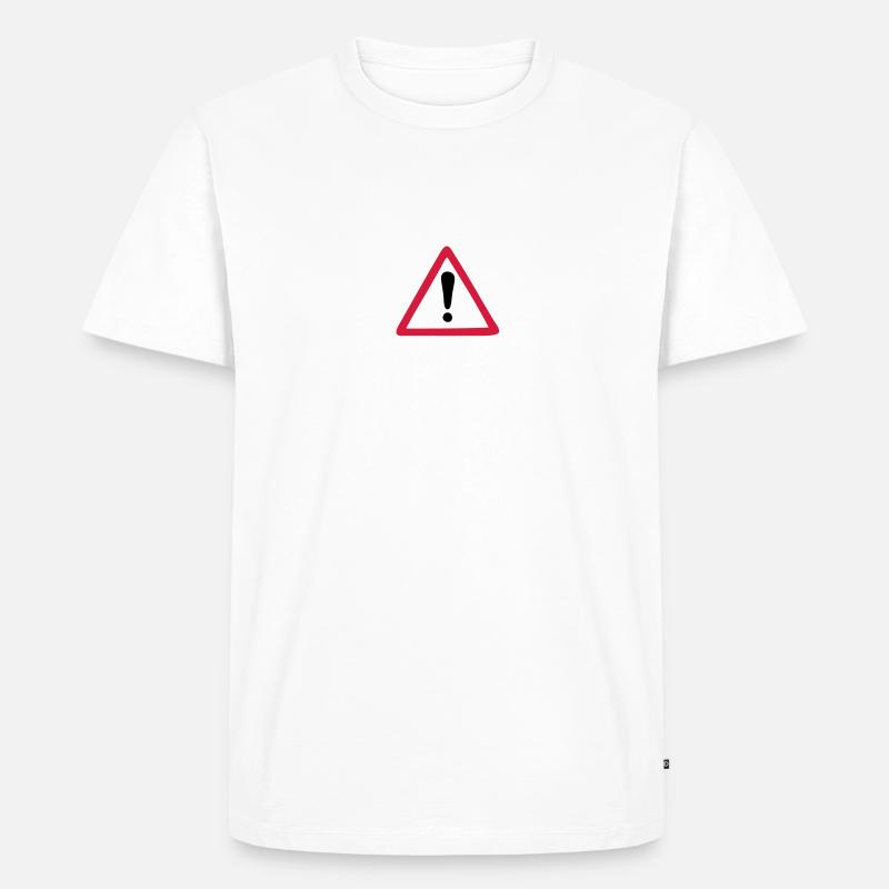 Warn Zeichen Warnung - Männer Premium Bio T-Shirt - Weiß