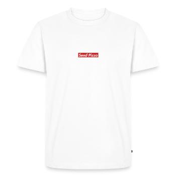Envoyer une pizza - T-shirt Premium bio Homme - blanc - Devant - Nico (187cm)
