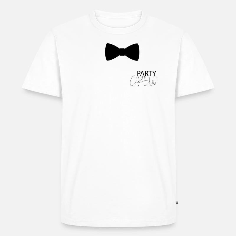 Party Crew mit Fliege - Männer Premium Bio T-Shirt - Weiß