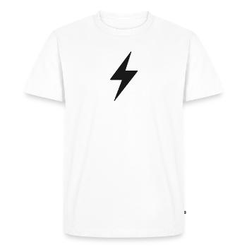 Icône de la Foudre Noire - T-shirt Premium bio Homme - blanc - Devant - Nico (187cm)