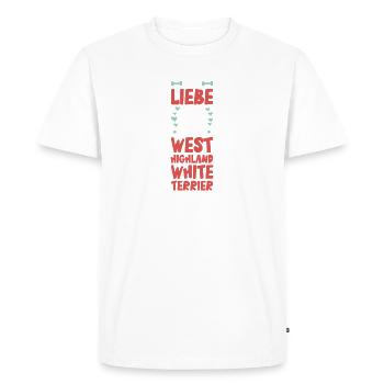 J’adore mon West Highland White Terrier - T-shirt Premium bio Homme - blanc - Devant - Nico (187cm)
