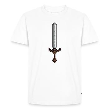 Sword pixel art retro style 8 bit - Men's Premium Organic T-Shirt - white - Front - Nico (187cm)