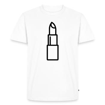rouge à lèvres - T-shirt Premium bio Homme - blanc - Devant - Nico (187cm)