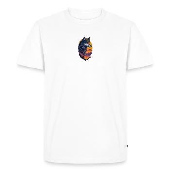 Wolf in the Mountains - Men's Premium Organic T-Shirt - white - Front - Nico (187cm)