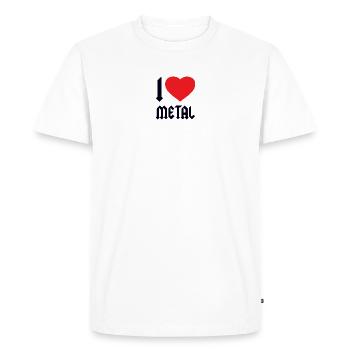 J’ADORE LE MÉTAL - T-shirt Premium bio Homme - blanc - Devant - Nico (187cm)