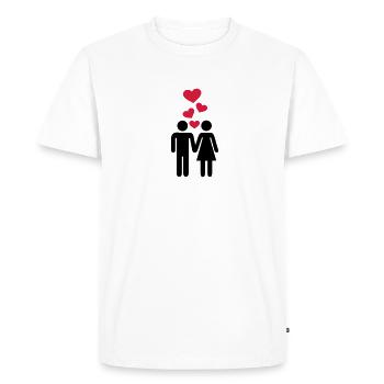 Couple Amour - T-shirt Premium bio Homme - blanc - Devant - Nico (187cm)