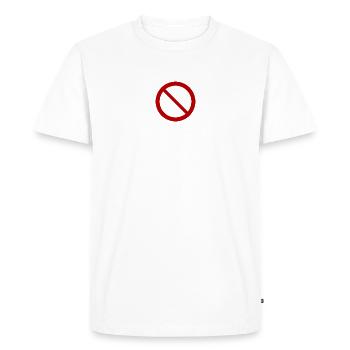 Interdit T-Shirt Cadeau Humour - T-shirt Premium bio Homme - blanc - Devant - Nico (187cm)