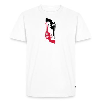 pistolet flingue revolver arme feu1 - T-shirt Premium bio Homme - blanc - Devant - Nico (187cm)