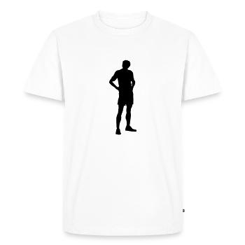 Silhouette, Man in Shorts (Vectorgraphic) - Men's Premium Organic T-Shirt - white - Front - Nico (187cm)