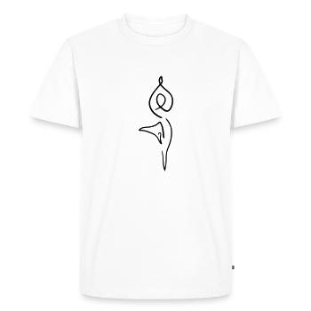 Yoga Line Art - Minimalist - Men's Premium Organic T-Shirt - white - Front - Nico (187cm)