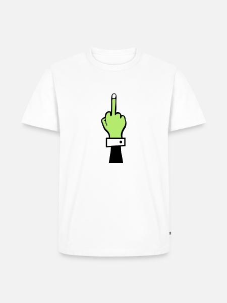 Zombie Hand Middle Finger - Men's Premium Organic T-Shirt - white