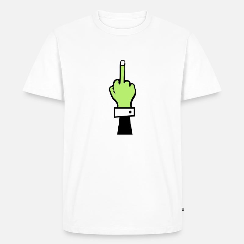 zombie hand mittelfinger - Männer Premium Bio T-Shirt - Weiß