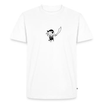 Pirat Linkshänder - T-shirt Premium bio Homme - blanc - Devant - Nico (187cm)
