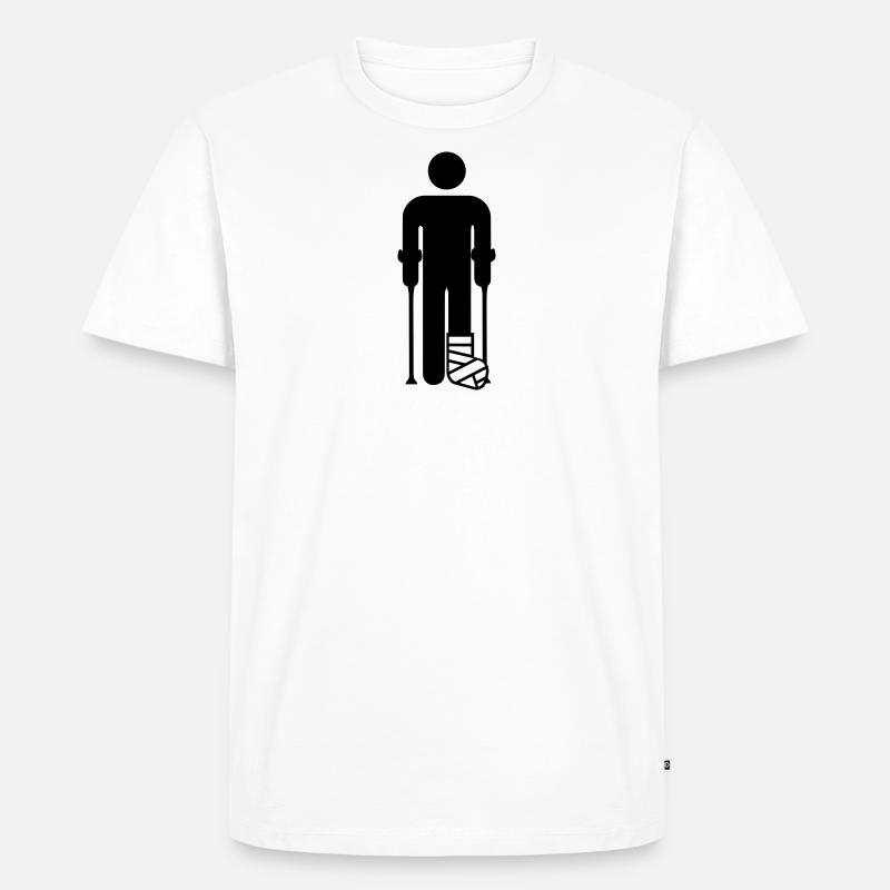 Gipsbein - Männer Premium Bio T-Shirt - Weiß