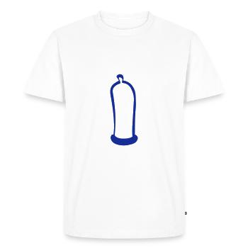 condom capote 1 - T-shirt Premium bio Homme - blanc - Devant - Nico (187cm)