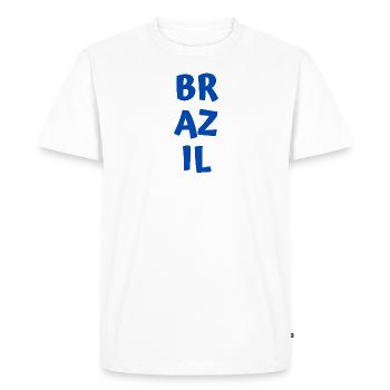 Brésil - T-shirt Premium bio Homme - blanc - Devant - Nico (187cm)