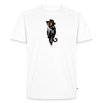 Leopard dandy - T-shirt Premium bio Homme - blanc - Devant - Nico (187cm)