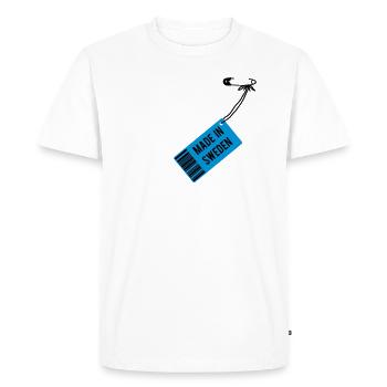 Fabriqué en Suède - T-shirt Premium bio Homme - blanc - Devant - Nico (187cm)