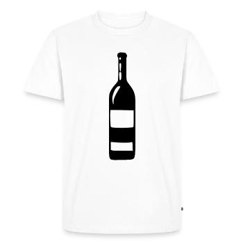 Verre à vin, vin, bouteille de vin - T-shirt Premium bio Homme - blanc - Devant - Nico (187cm)