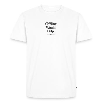 Hors ligne aiderait - T-shirt Premium bio Homme - blanc - Devant - Nico (187cm)