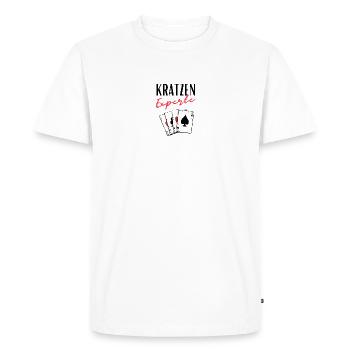 Scratching expert - Men's Premium Organic T-Shirt - white - Front - Nico (187cm)