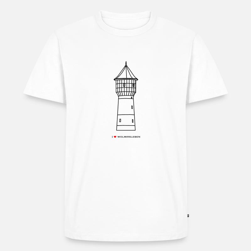 Wasserturm heller HG - Männer Premium Bio T-Shirt - Weiß