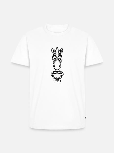 zebre funny drawing animals cartoon - Men's Premium Organic T-Shirt - white