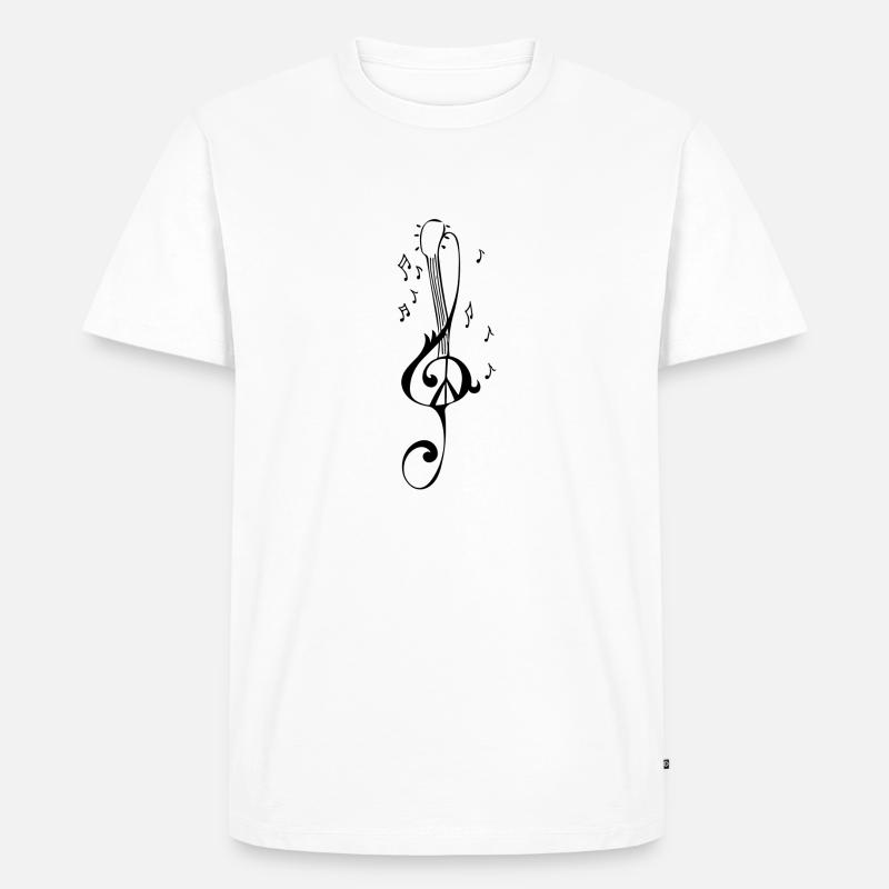 Musik - Männer Premium Bio T-Shirt - Weiß