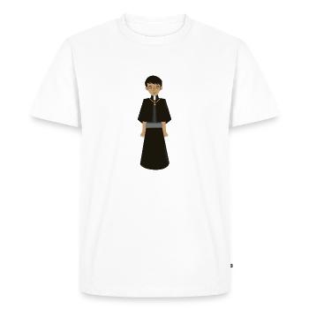 Prêtre - T-shirt Premium bio Homme - blanc - Devant - Nico (187cm)