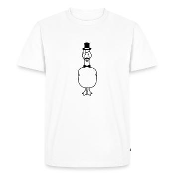 Lunettes monocle Sir Goose - T-shirt Premium bio Homme - blanc - Devant - Nico (187cm)
