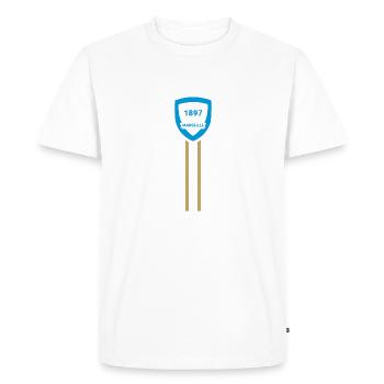 Marseille football club - T-shirt Premium bio Homme - blanc - Devant - Nico (187cm)