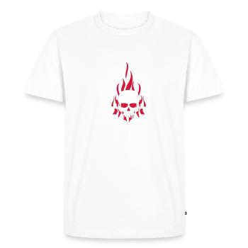 skull_flames - T-shirt Premium bio Homme - blanc - Devant - Nico (187cm)