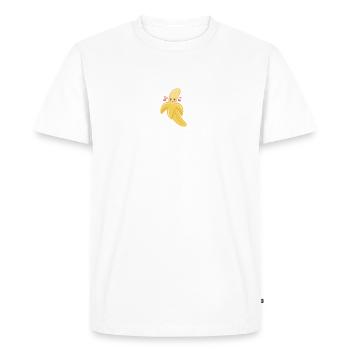 P'tite Banane - T-shirt Premium bio Homme - blanc - Devant - Nico (187cm)